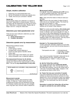 calibrating the yellow box - Official home page of the Yellow Box