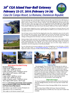 2016 Pricing - Carolinas Golf Association