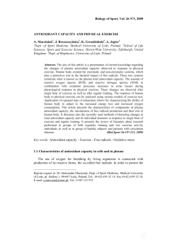 Antioxidant capacity and physical exercise