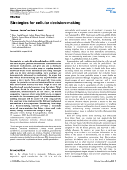 Strategies for cellular decision