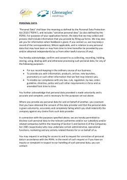 PDPA Agreement. - Gleneagles Golden Years Program