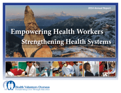 2014 Annual Report - Health Volunteers Overseas