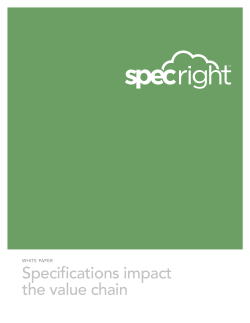 Specifications impact the value chain