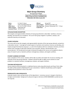 Main Group Chemistry - University of Toledo