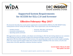 Supported System Requirements for ACCESS for ELLs 2.0