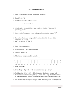 Page 1 REVISION PAPER ONE 1. Write ` Four hundred and four