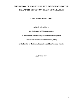 MIGRATION OF HIGHLY SKILLED TANZANIANS TO THE UK AND
