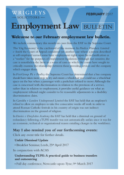 Employment Law BULLETIN - Wrigleys Solicitors LLP