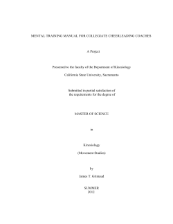 MENTAL TRAINING MANUAL FOR COLLEGIATE
