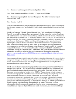 Delta Area Mountain Bikers (DAMB), a Chapter of COPMOBA Re