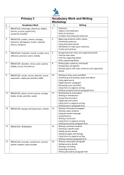 Primary 3 Vocabulary Work and Writing Workshop - reader