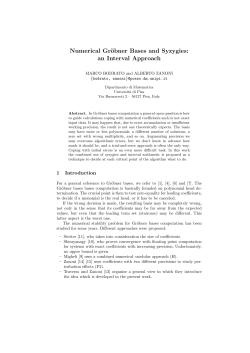 Numerical Gr&ouml;bner Bases and Syzygies: an Interval Approach