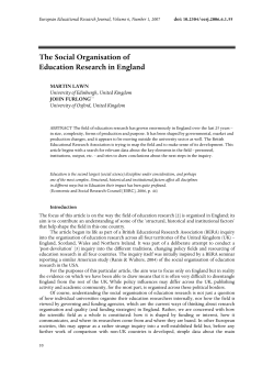 The Social Organisation of Education Research in