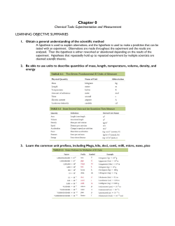 Chapter 0 Learning Objective Summary