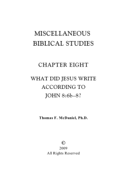 MISCELLANEOUS BIBLICAL STUDIES