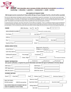 DNA SAMPLE KIT REQUEST FORM DNA Sample must be received