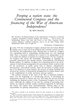 Forging a nation state: the Continental Congress and the financing