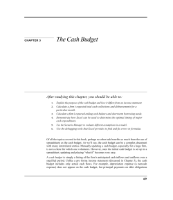 CHAPTER 3 The Cash Budget