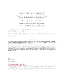 CRAN GMD: User`s Guide (0.3.3)