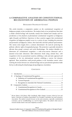 a comparative analysis of constitutional recognition of aboriginal