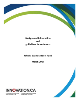 Instructions to reviewers  - Canada Foundation for Innovation