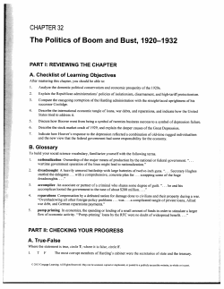 The Politics of Boom and Bust, 1920&mdash;1932