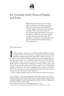 Ira, Vermont: Early Years of Family and Town