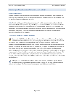 Aviation Speech Fundamentals Interactive Audio Activity General