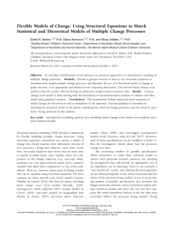 Flexible Models of Change: Using Structural