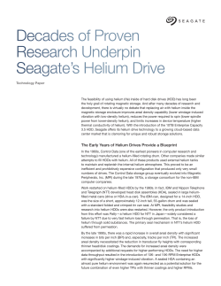 Decades of Proven Research Underpin Seagate`s Helium Drive