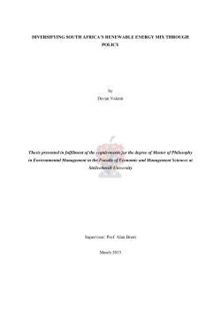 DIVERSIFYING SOUTH AFRICA`S RENEWABLE ENERGY MIX