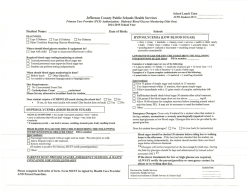 JCPS PCP Authorization Diabetes/Blood Glucose