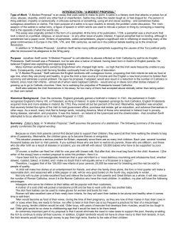 INTRODUCTION: “A MODEST PROPOSAL” Type of Work ."A