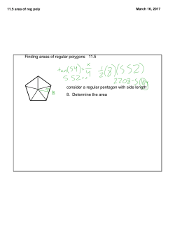 Finding areas of regular poiygons 11.5 consider a regular pentagon