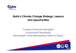 Quito`s Climate Change Strategy: Lessons and