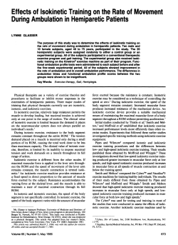 Effects of Isokinetic Training on the Rate of
