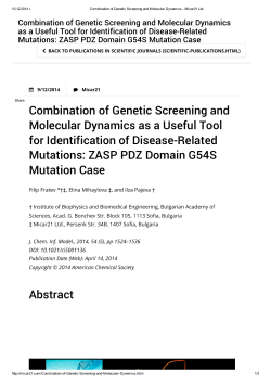 Combination of Genetic Screening and Molecular Dynamics as a