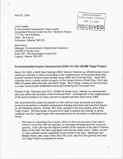 Chris Powter, I RECEIVED - Alberta Environment and Parks
