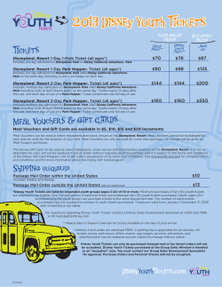 2013 Disney Youth Tickets