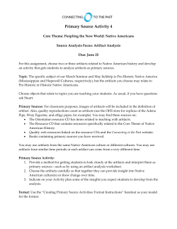 Primary Source Activity 4: Native Americans (Artifact analysis)