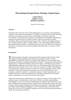 Placemaking through Dasein: Painting Tropical Space