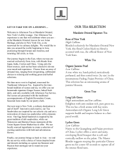 our tea selection - Mandarin Oriental