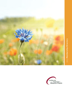 20 13 M emb ersh ip D ire cto ry - California Association of Health
