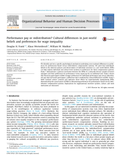 Performance pay or redistribution? Cultural differences in just
