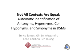Not All Contexts Are Equal: AutomaXc idenXficaXon of Antonyms