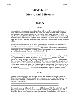 Money And Minerals Money - Middletown Bible church