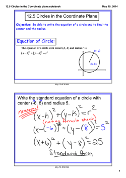 12.5 Circles in the Coordinate plane.notebook
