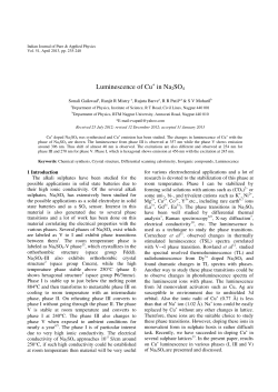Luminescence of Cu+ in Na2SO4