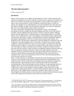 The intercultural paradox 1