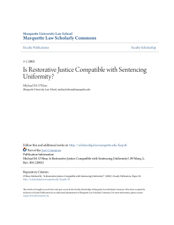 Is Restorative Justice Compatible with Sentencing Uniformity?